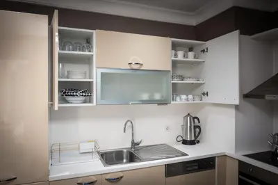 a kitchen with a sink and a counter top at MELVİN HOMe in Istanbul