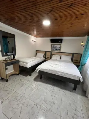 a room with two beds and a television in it at Sultanahmet Sefa Hotel in Istanbul