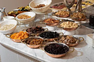 a buffet with many bowls of different types of food at Me by Mula in Istanbul