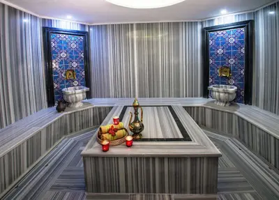 a room with a tub with a bowl of fruit at Ağaoğlu My Mountain in Uludag