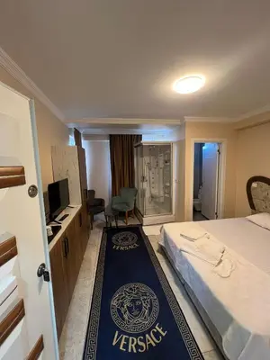 a hotel room with a bed and a television at The walens hotel in Istanbul
