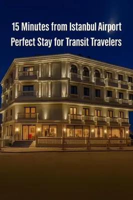 a building with the words minutes from istanbul airport perfect stay for transit at Nenessa Airport Hotel in Arnavutköy