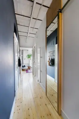 an open hallway with wooden floors in an apartment at Bright Cool Central 1Bed1Bath Stylish Home! #376 in Istanbul