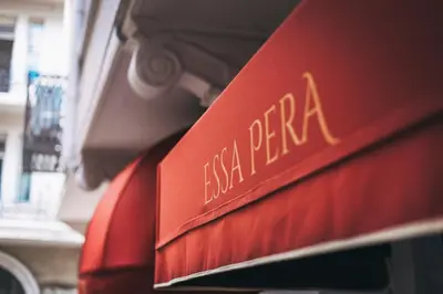 a red sign that says salsa paraza on a building at Essa Pera Boutique Galata in Istanbul