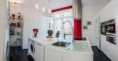 a kitchen with a sink and a dishwasher at Istanbul Irini Seaview House in Istanbul