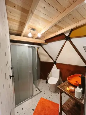 a bathroom with a shower and a toilet in a room at Rcsapanca in Sapanca