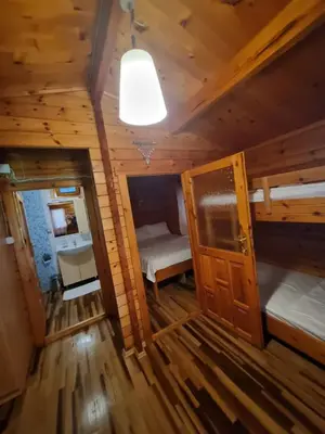 an overhead view of a room with two bunk beds at Çakıl Restoran ve Bungolov in Silivri