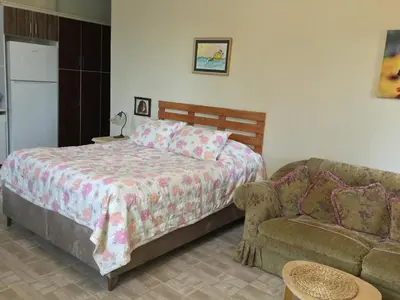 a bedroom with a bed and a couch at Nerry's Garden İzmit - Camellia in Izmit