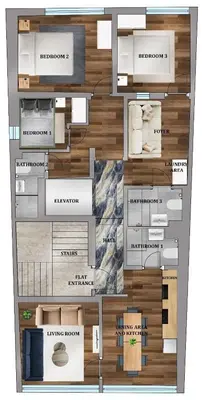 a floor plan of a house with at Stunning 3BR 3Bathroom 3AC near Metro D3 in Istanbul