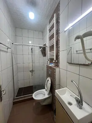 a bathroom with a toilet and a shower and a sink at Taksim Luxury Mansion Hotel in Istanbul