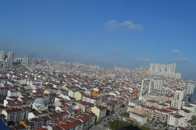 an aerial view of a large city with buildings at Luxe Suite AY38 in Eskiömerler