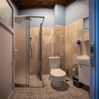 a bathroom with a toilet and a sink at TaksimAntiqueOtel in Istanbul
