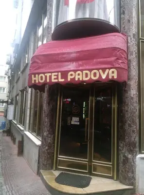 a hotel paranoia sign on the front of a building at Hotel Padova in Istanbul