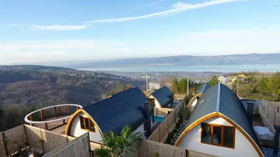 a group of cottages on top of a hill at Exclusive Hill Sapanca in Sapanca