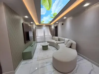 a living room with a couch and a skylight at Daly Resort 2 in Sapanca
