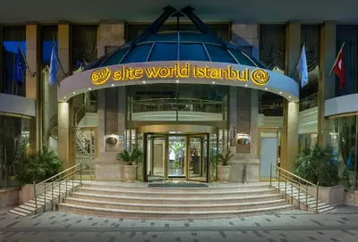 a entrance to a building with stairs in front at Elite World Istanbul Taksim in Istanbul