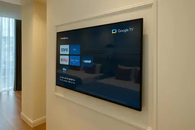 a flat screen tv on a wall in a room at Center Port Hotel Karaköy in Istanbul