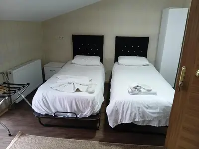 two beds sitting next to each other in a room at Nexus By Taksim Hotel in Istanbul