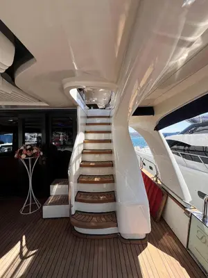a staircase in the middle of a yacht at Den Den İstanbul in Istanbul