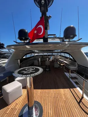 a view of the back of a boat with a flag at Den Den İstanbul in Istanbul