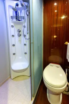 a bathroom with a shower and a toilet and a shower at Den Den İstanbul in Istanbul