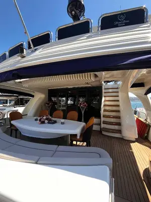 a table on the deck of a yacht at Den Den İstanbul in Istanbul