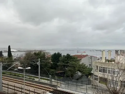 a view of a city with a train tracks at Historic 4BR 4BA Mansion Seaview Yedikule Old Town in Istanbul