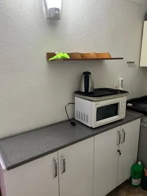 a microwave sitting on top of a kitchen counter at Viva Sirkeci Butik Hotel in Istanbul
