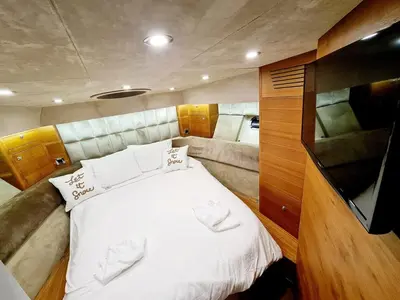 a bed in the back of a boat at Den Den İstanbul in Istanbul