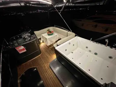 an overhead view of a boat with a table in it at Den Den İstanbul in Istanbul