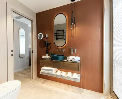 a bathroom with a sink and a mirror at Emilion Hotel in Istanbul