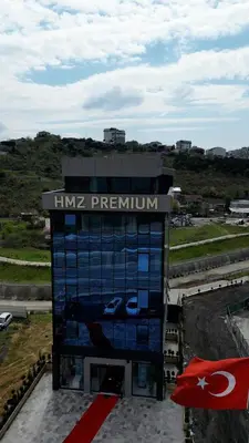 a building with a sign on the side of it at Hmz Premium Konaklama Çekmeköy in Çekmeköy