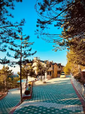 a cobblestone street in front of a house at Niceland İznik