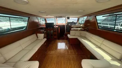 a view of the back of a boat with seats at Pruva Yacht in Istanbul