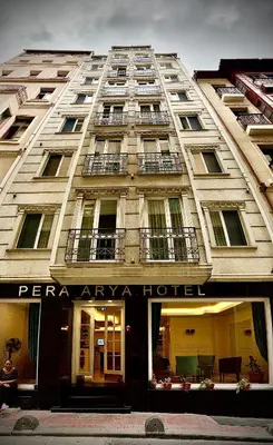 a large building with a hotel sign on it at PERA ARYA Hotel in Istanbul