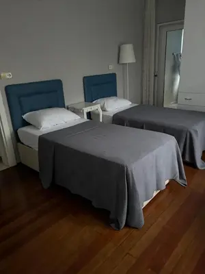 two beds sitting next to each other in a room at Villa Denizci in Sapanca