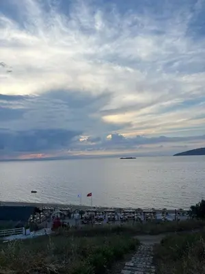 a beach with a large body of water at Ege Naz 1 in Marmara