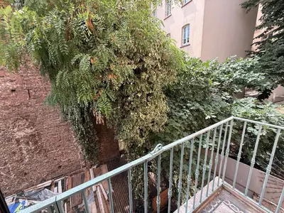 a tree on the side of a brick building at Galata Tower Suites in Istanbul