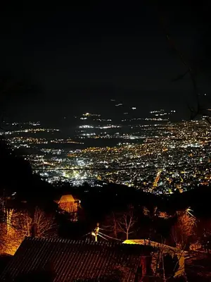 a view of a city lit up at night at Çalıkuşu Dağ Evi in Bursa