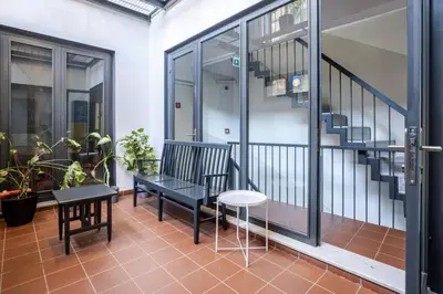 a balcony with a bench and a table at Cool Charming Central 1BD1Bath Modern Home! #398 in Istanbul