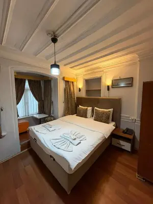 a bedroom with a large bed in a room at Grey House Apartments B Block in Istanbul