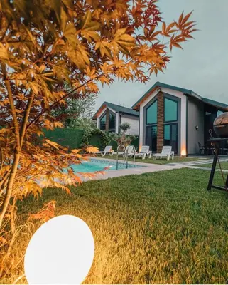 a house with a pool in the yard at Deep Luxury Sapanca in Sapanca