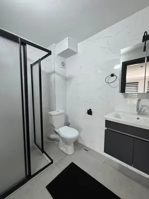 a white bathroom with a toilet and a sink at Mehmet Paşa Konağı in Istanbul