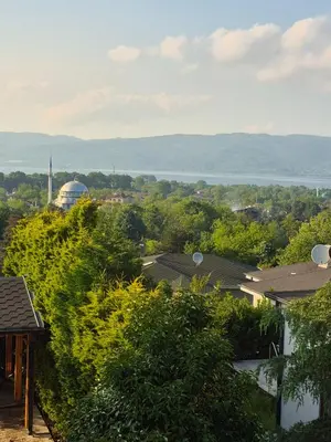 a view of a city with houses and trees at Villa منظر in Sapanca