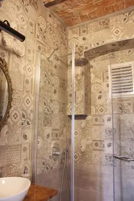 a bathroom with a shower and a sink at High Garden Rooftop Terrace Apartment Around Galata Tower in Istanbul