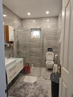 a bathroom with a shower and a toilet and a sink at An İstanbul tale, İstanbul dream,bosphorus villa in Istanbul