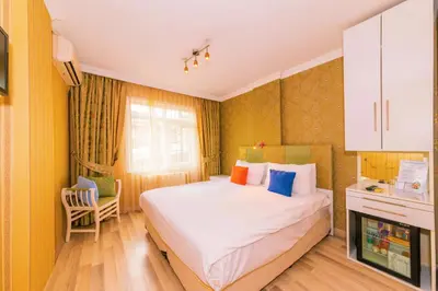 a bedroom with a large bed in a room at Walnut Shell Hotel in Istanbul