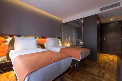 a hotel room with two beds in a room at Lampa Design Hotel-Special Category in Istanbul