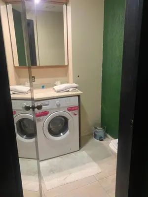 a washing machine in a bathroom with a mirror at paradise hotel in Istanbul