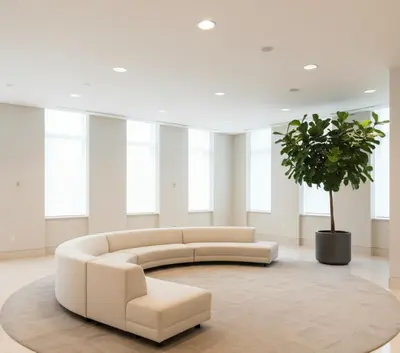 a living room with a couch and a potted plant at Yeni Yıl Apart in Bandırma